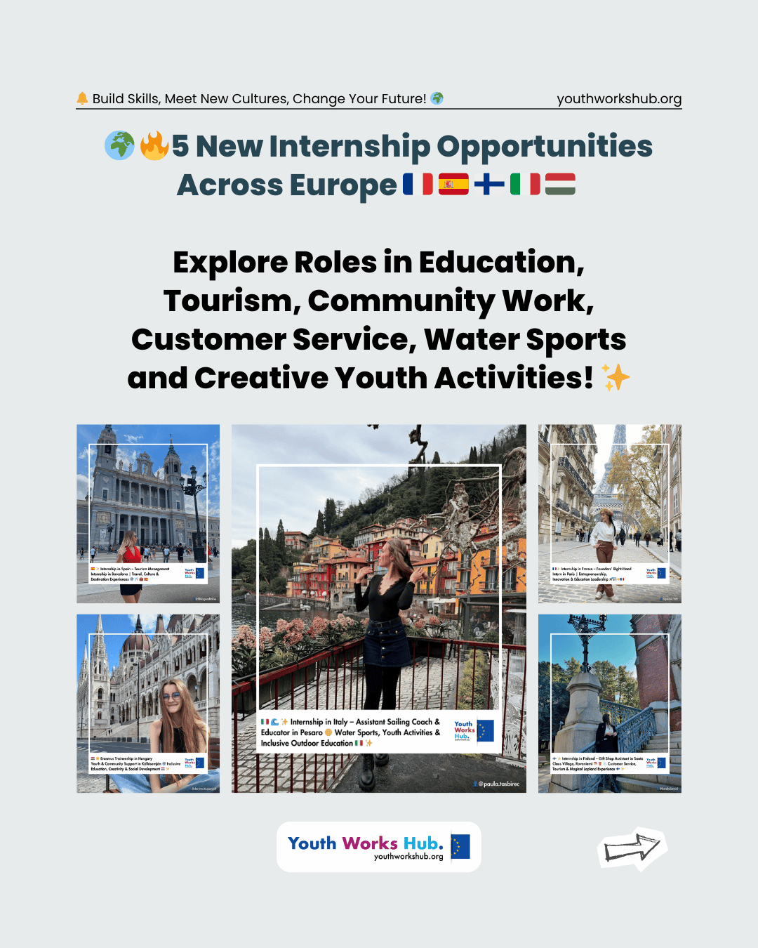 🌍🔥🇫🇷🇪🇸🇫🇮🇮🇹🇭🇺 5 New Internship Opportunities Across Europe – Build Skills, Grow Internationally & Shape Your Career! ✨🚀🌍🔥🇫🇷🇪🇸🇫🇮🇮🇹🇭🇺