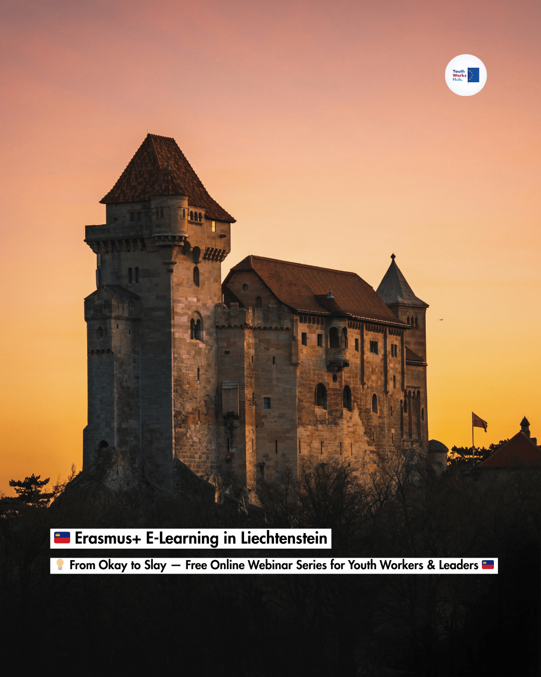 🇱🇮 Erasmus+ E-Learning in Liechtenstein 💡 From Okay to Slay — Free Online Webinar Series for Youth Workers &amp; Leaders 🇱🇮