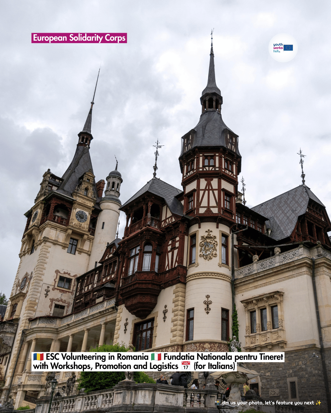 🇷🇴 ESC Volunteering in Romania for Italians 🇮🇹 Fundatia Nationala pentru Tineret with Workshops, Promotion and Logistics 📅