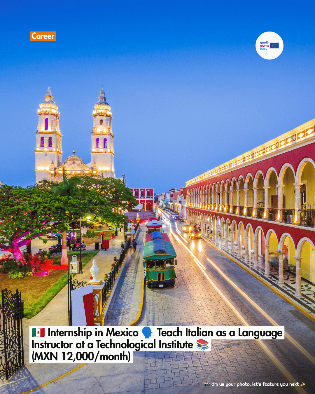 🇲🇽 Internship in Mexico 🗣️ Teach Italian as a Language Instructor at a Technological Institute 📚 (MXN 12,000/month)