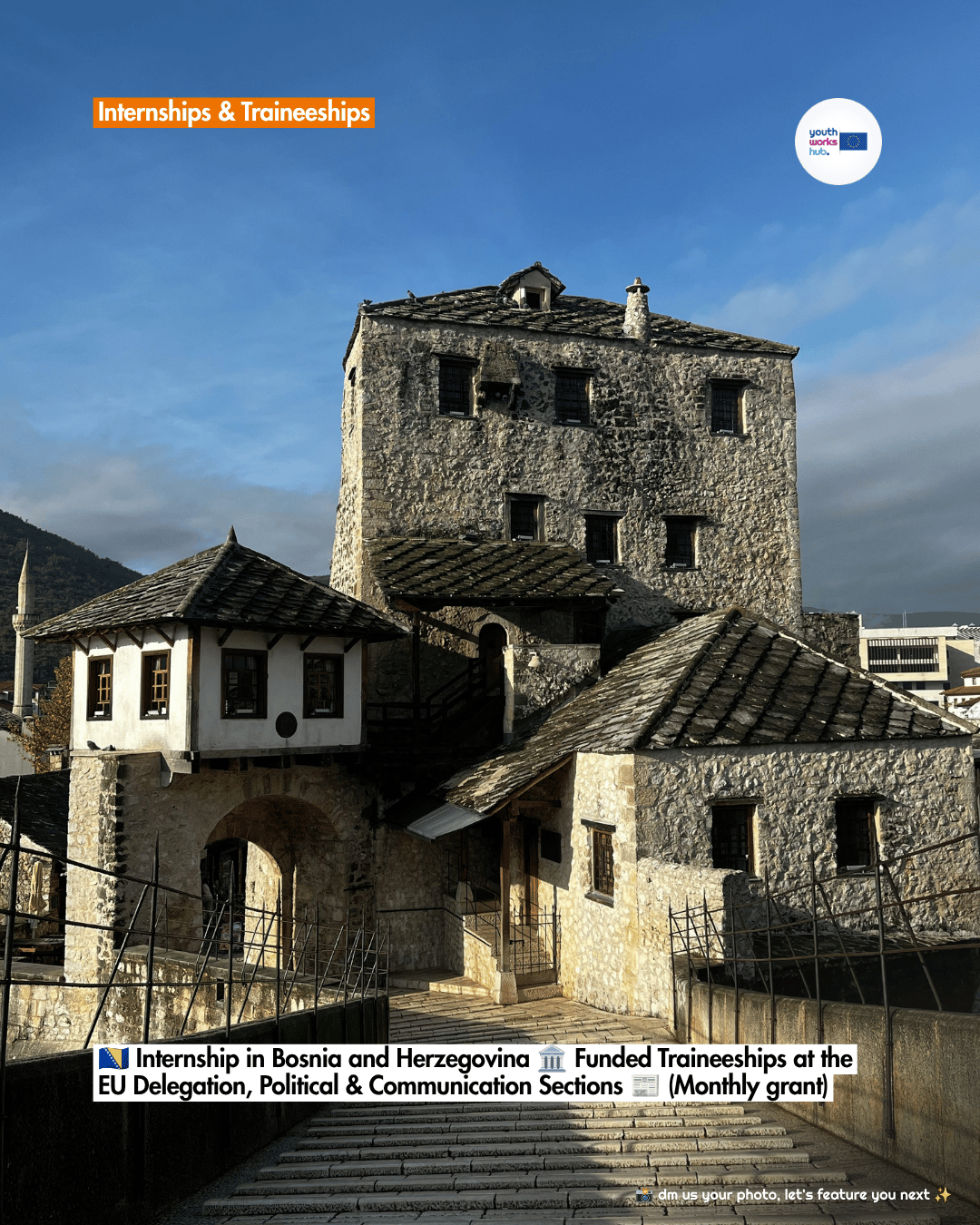 🇧🇦 Internship in Bosnia and Herzegovina 🏛️ Funded Traineeships at the EU Delegation, Political & Communication Sections 📰 (Monthly grant)