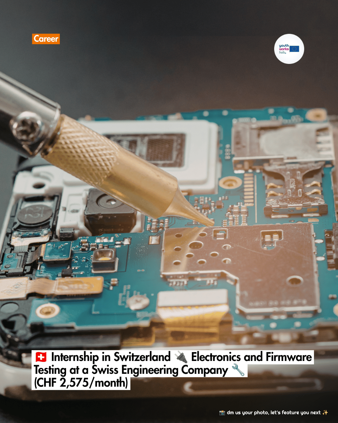 🇨🇭 Internship in Switzerland 🔌 Electronics and Firmware Testing at a Swiss Engineering Company 🔧 (CHF 2,575/month)