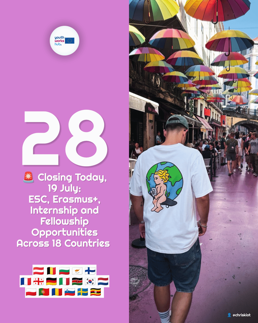 🚨 Closing Today, 19 July: 28 ESC, Erasmus+, Internship & Fellowship Opportunities Across 18 Countries — a Finnish Harvest Festival, Human Rights in Palermo & an AI Climate Fund in Seoul