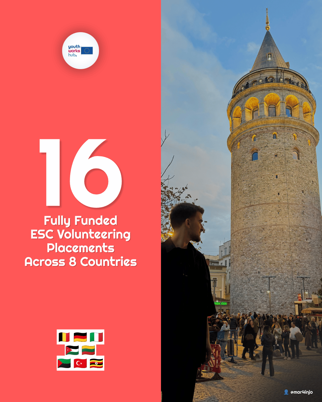 🌍 16 Fully Funded ESC Volunteering Placements Across 8 Countries: from a Caribbean Island in Europe to Humanitarian Work in Jordan and a Youth Centre Build in Uganda