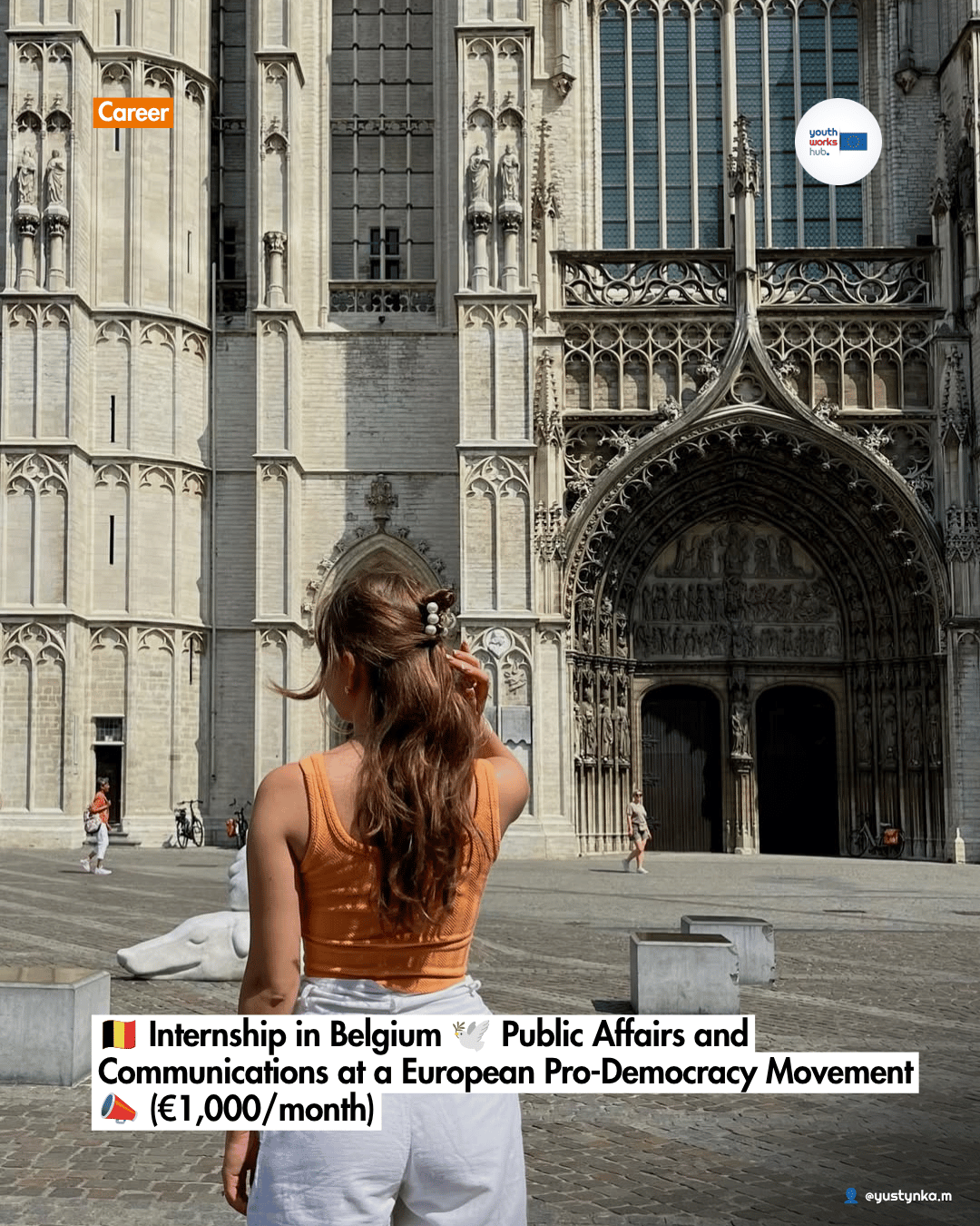 🇧🇪 Internship in Belgium 🕊️ Public Affairs and Communications at a European Pro-Democracy Movement 📣 (€1,000/month)