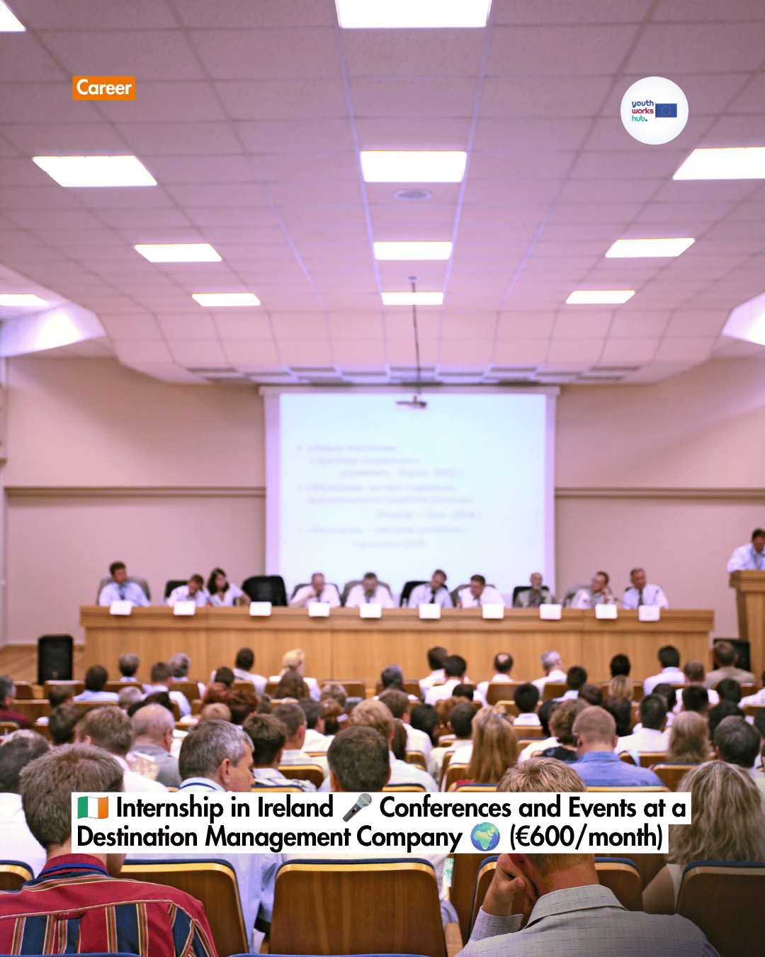🇮🇪 Internship in Ireland 🎤 Conferences and Events at a Destination Management Company 🌍 (€600/month)