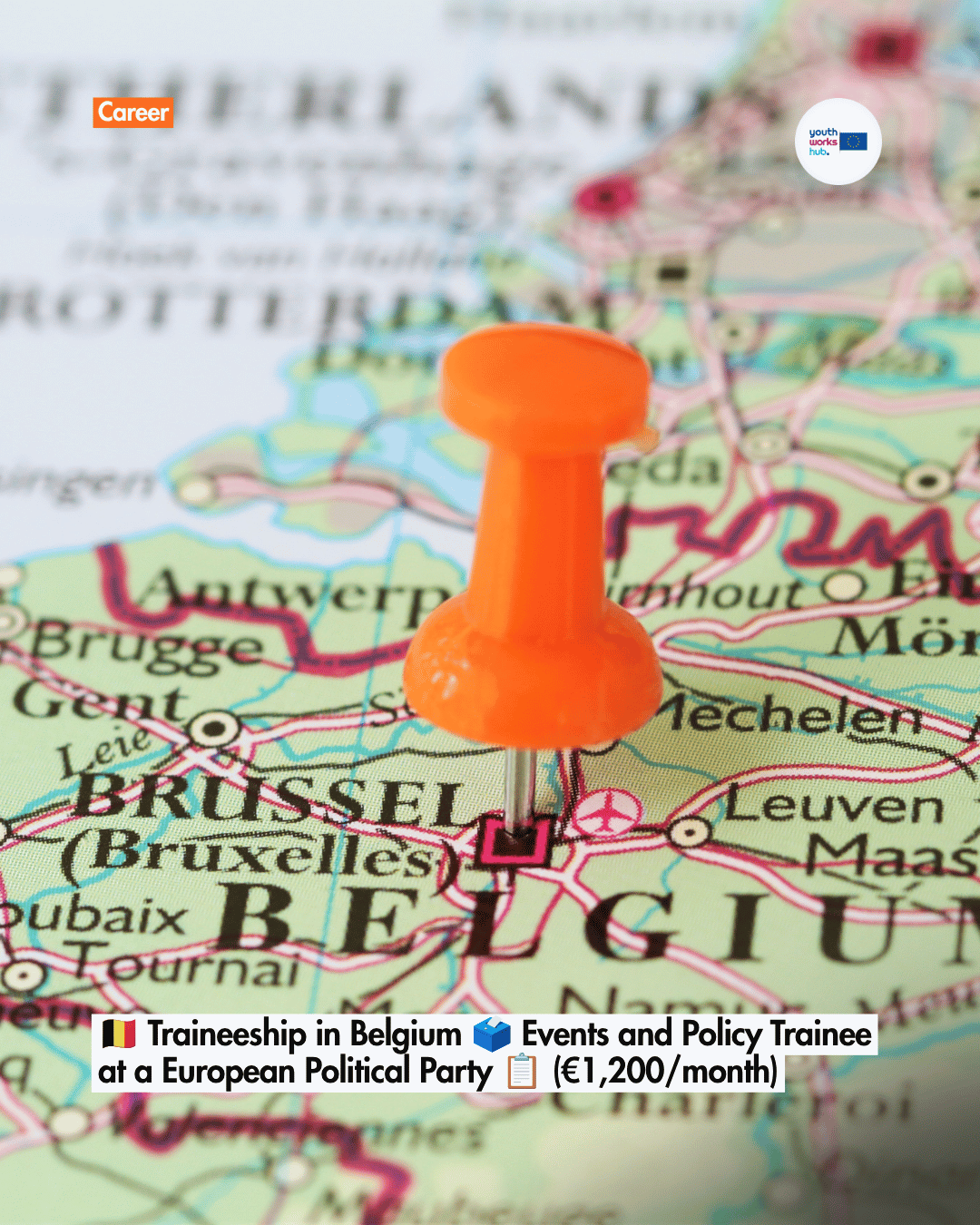 🇧🇪 Traineeship in Belgium 🗳️ Events and Policy Trainee at a European Political Party 📋 (€1,200/month)