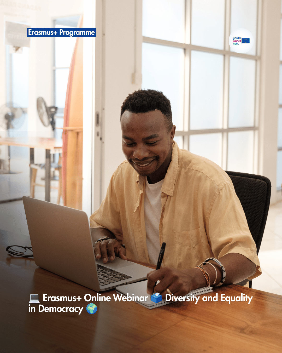 💻 Erasmus+ Online Webinar 🗳️ Diversity and Equality in Democracy 🌍