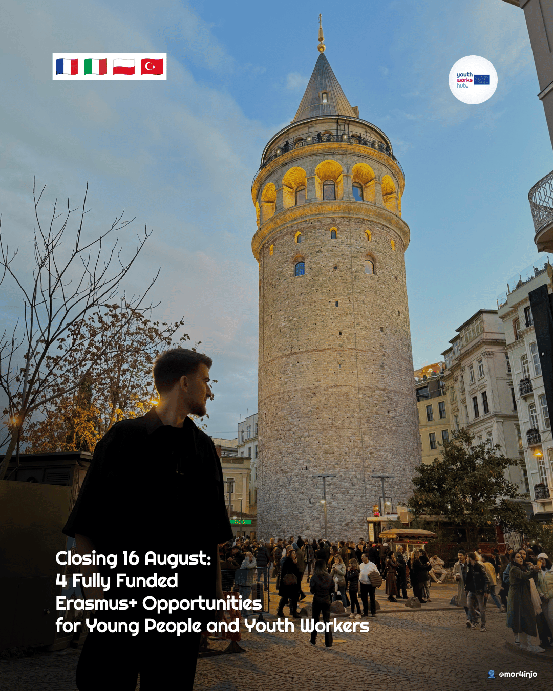 Closing 16 August: 4 Fully Funded Erasmus+ Opportunities for Young People and Youth Workers 🎓