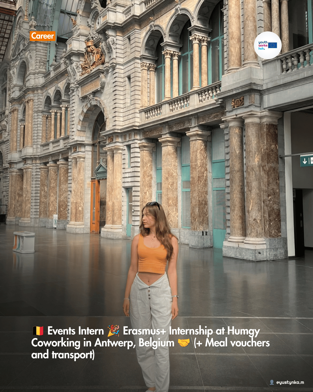 🇧🇪 Events Intern 🎉 Erasmus+ Internship at Humgy Coworking in Antwerp, Belgium 🤝 (+ Meal vouchers and transport)