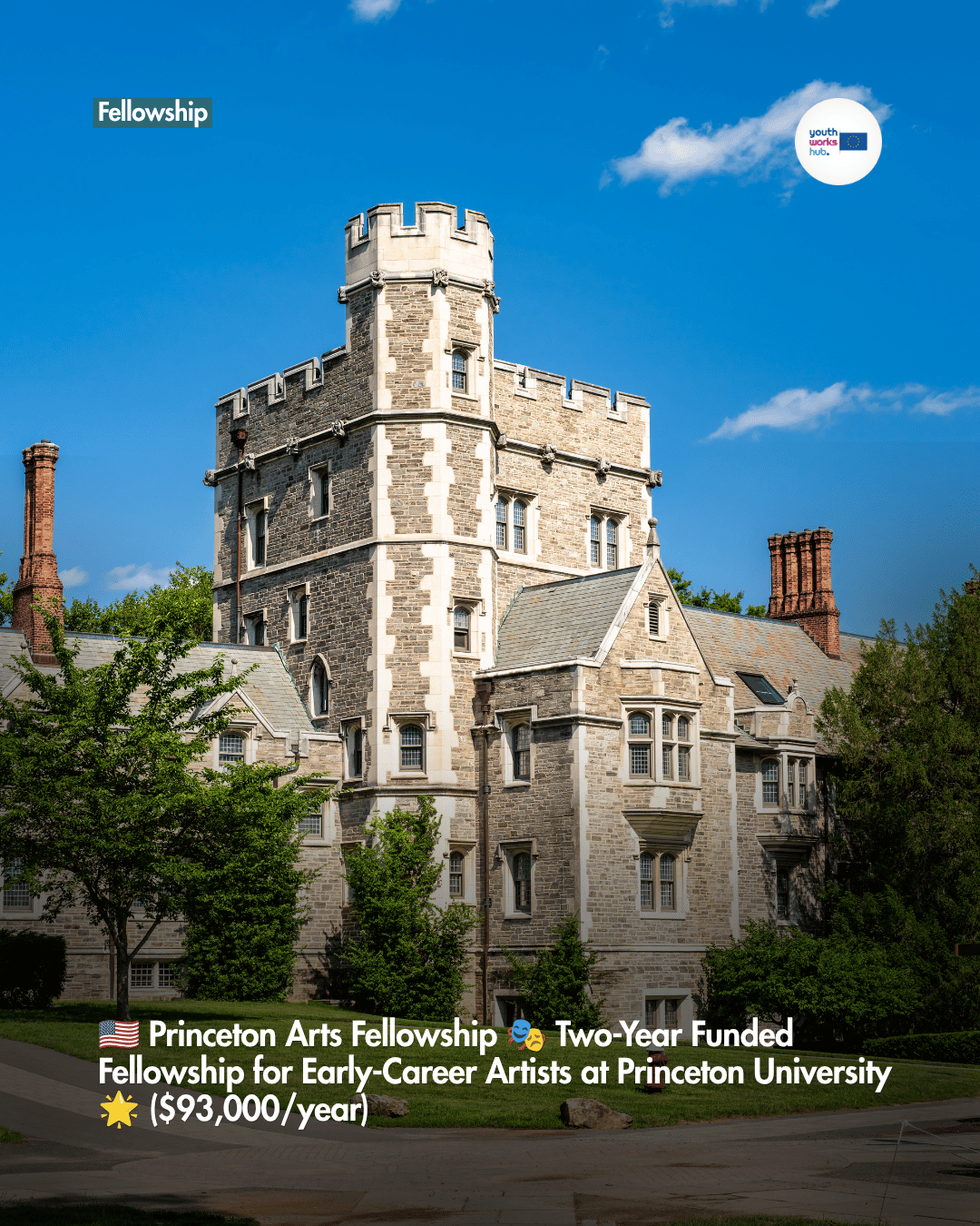 🇺🇸 Princeton Arts Fellowship 🎭 Two-Year Funded Fellowship for Early-Career Artists at Princeton University 🌟 ($93,000/year)