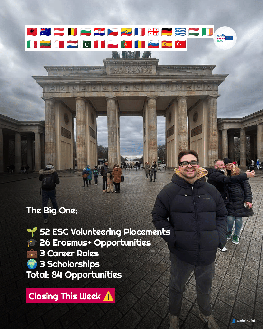 🚀 The Big One: 84 ESC, Erasmus+, Career and Other Opportunities Closing This Week