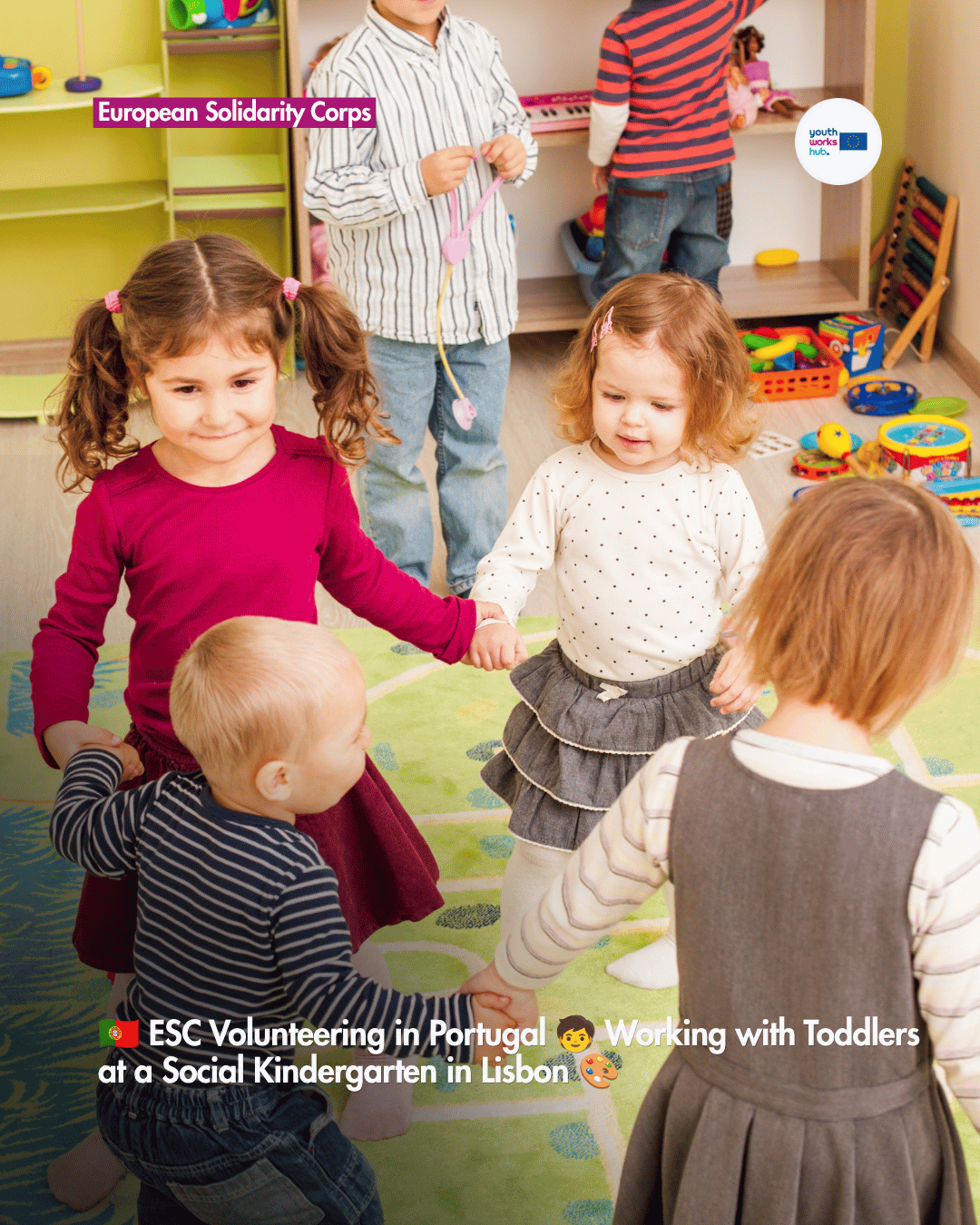 🇵🇹 ESC Volunteering in Portugal 🧒 Working with Toddlers at a Social Kindergarten in Lisbon 🎨