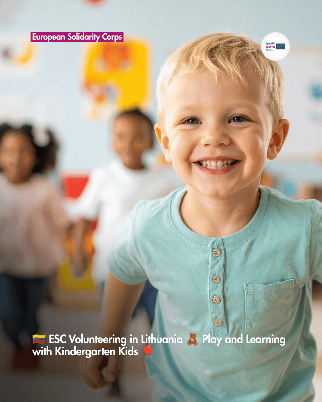 🇱🇹 ESC Volunteering in Lithuania 🧸 Play and Learning with Kindergarten Kids 🎈