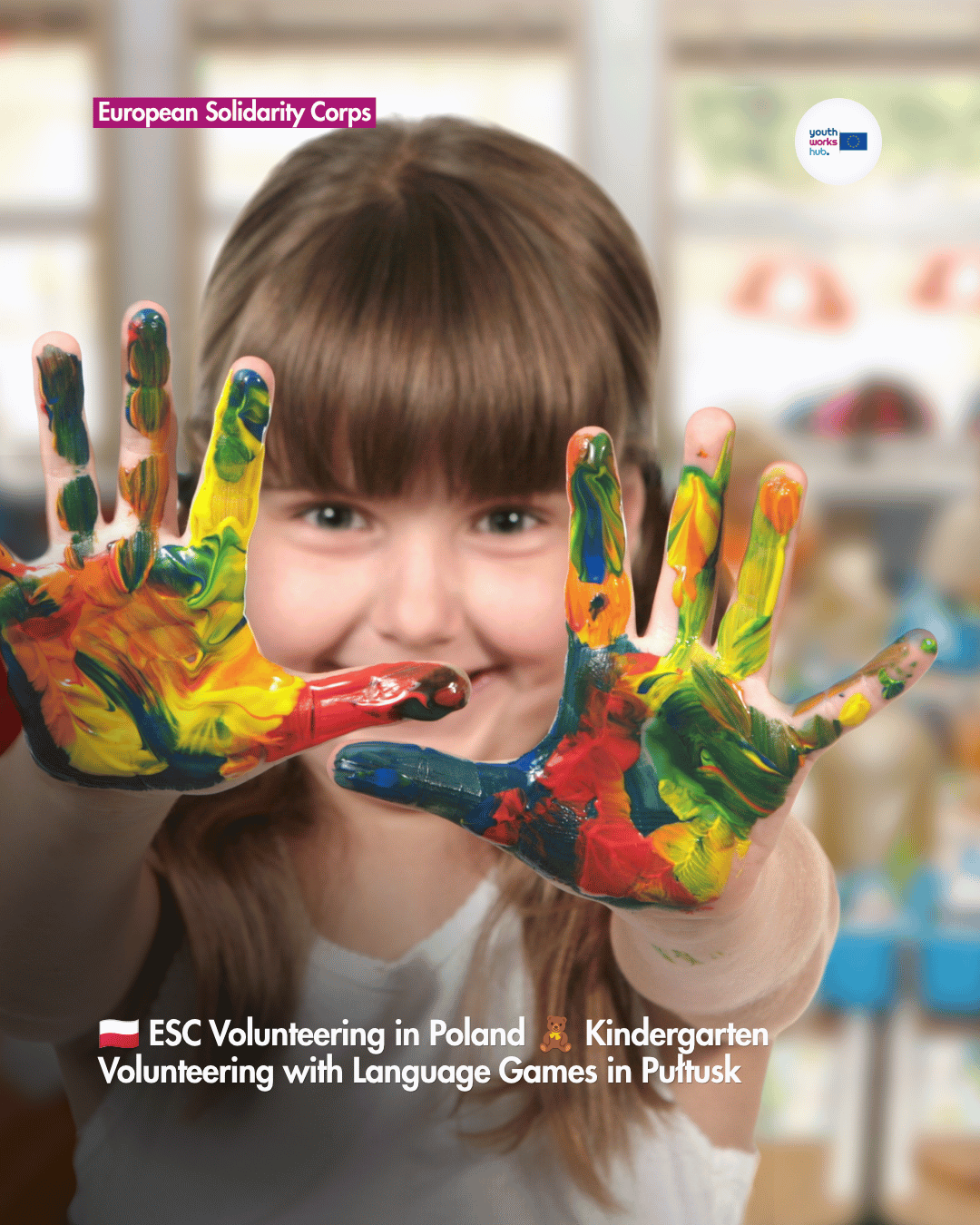 🇵🇱 ESC Volunteering in Poland 🧸 Kindergarten Volunteering with Language Games in Pułtusk