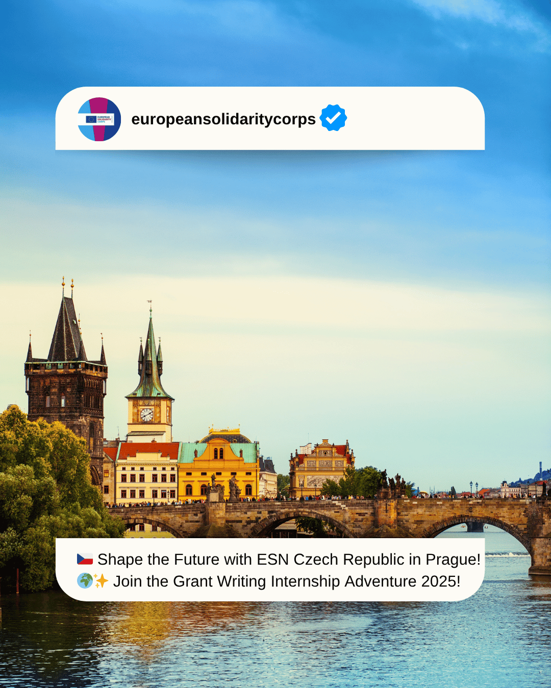 🇨🇿 Shape the Future with ESN Czech Republic in Prague! 🌍✨ Join the Grant Writing Internship Adventure 2025!
