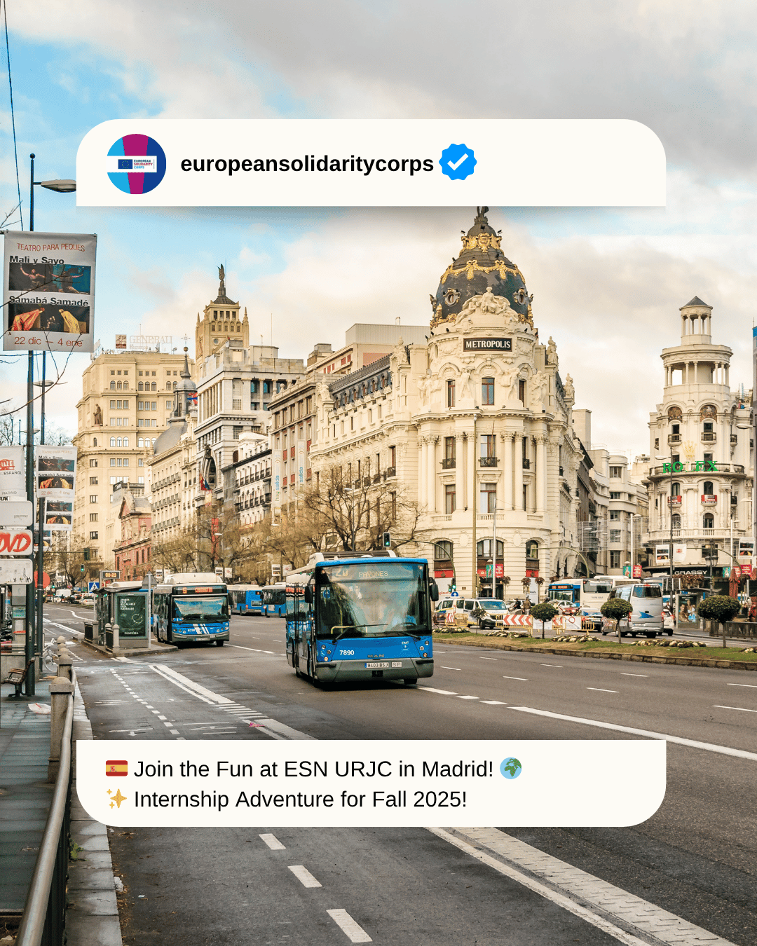 🇪🇸 Join the Fun at ESN URJC in Madrid! 🌍✨ Internship Adventure for Fall 2025!