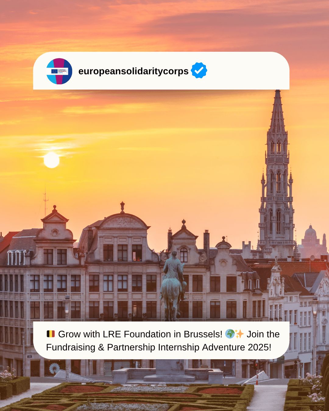 🇧🇪 Grow with LRE Foundation in Brussels! 🌍✨ Join the Fundraising & Partnership Internship Adventure 2025!