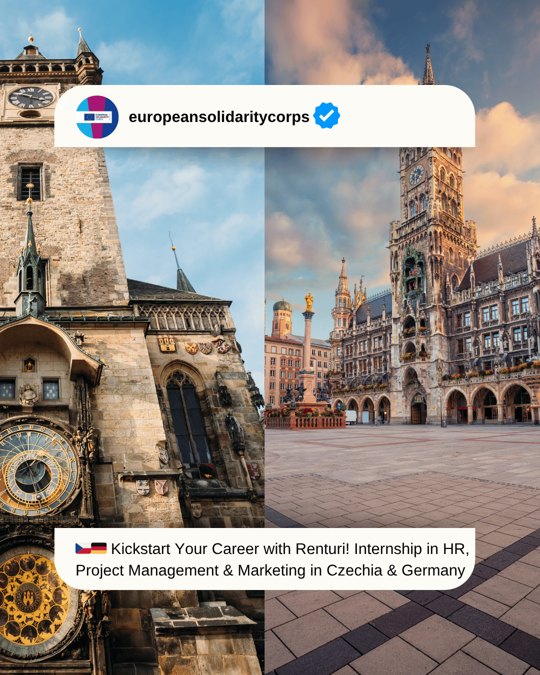 🇨🇿🇩🇪 Kickstart Your Career with Renturi! Internship in HR, Project Management & Marketing in Czech Republic & Germany 🚀