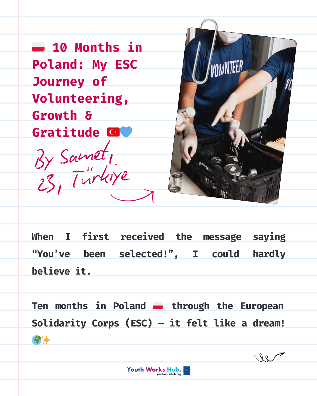 🇵🇱 Volunteering in Poland with the European Solidarity Corps – Samet’s Journey of Kindness & Growth 🇹🇷💙