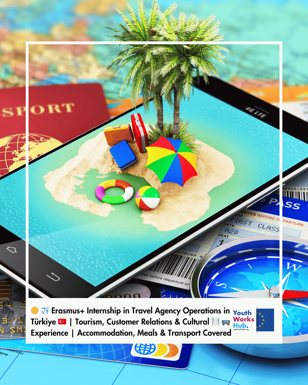 🌞✈️ Erasmus+ Internship in Travel Agency Operations in Türkiye 🇹🇷 | Antalya–Alanya–Side | Tourism, Customer Relations & Cultural Experience | Accommodation, Meals & Transport Covered 💼🍽️🚌