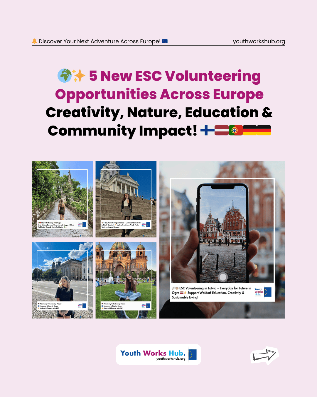 🌍✨ 5 New ESC Volunteering Opportunities Across Europe – Creativity, Nature, Education & Community Impact! 🇫🇮🇱🇻🇵🇹🇩🇪🇩🇪