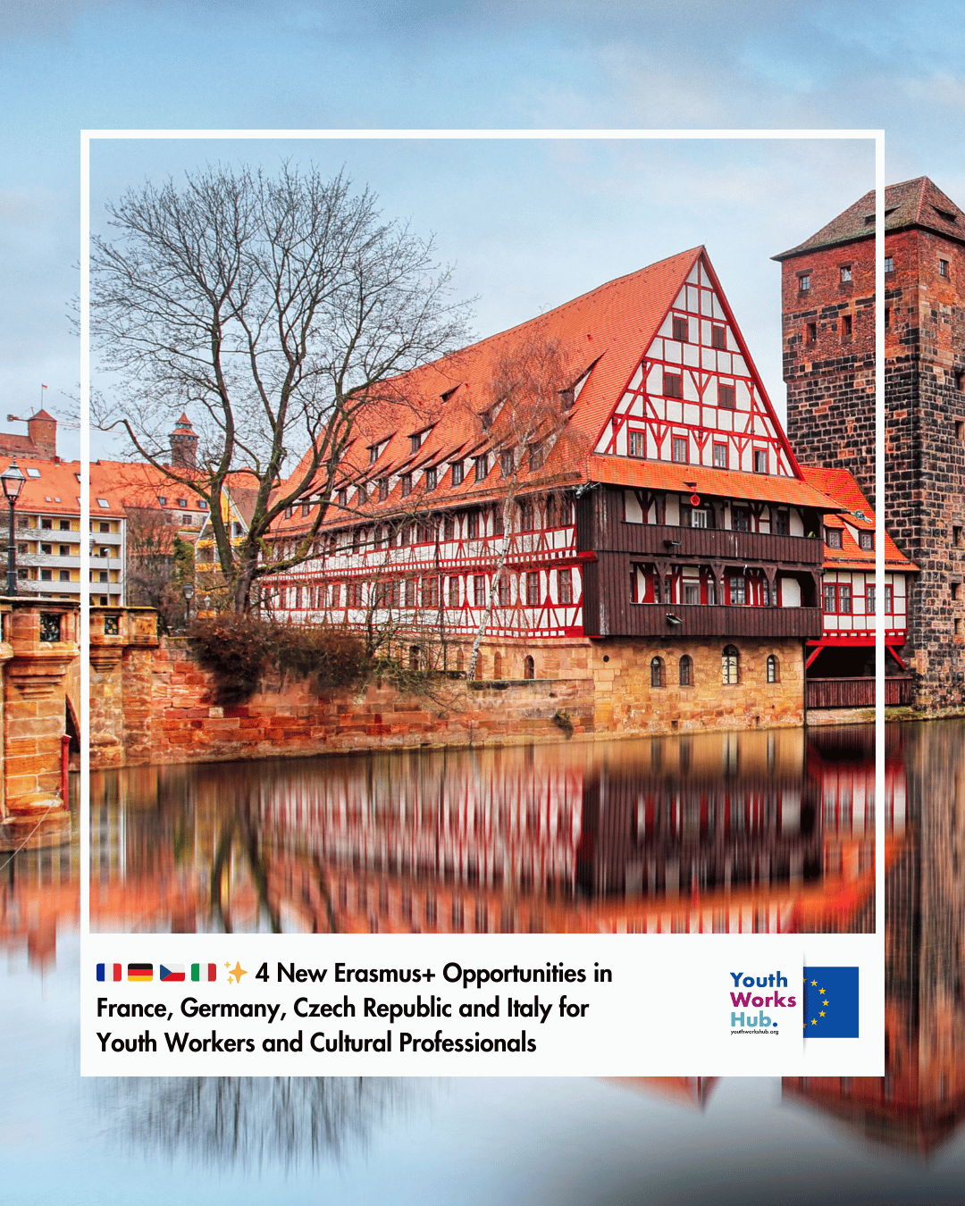 🇫🇷🇩🇪🇨🇿🇮🇹✨ 4 New Erasmus+ Opportunities in France, Germany, Czech Republic and Italy for Youth Workers and Cultural Professionals