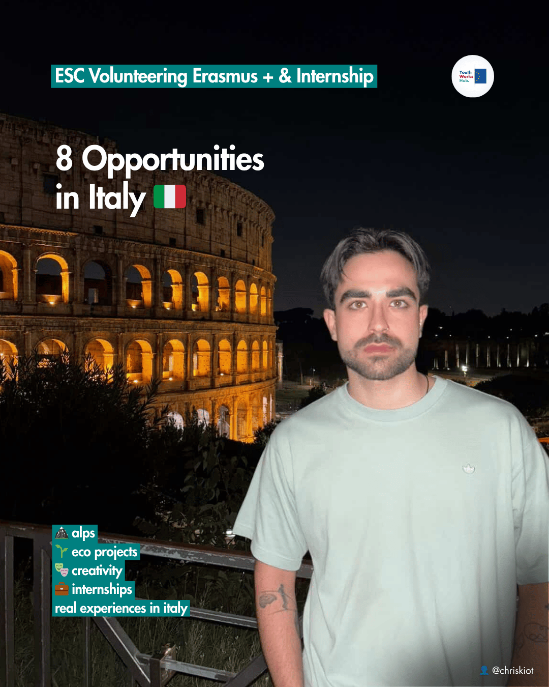 🇮🇹 8 Opportunities in Italy — ESC, Erasmus+ & Internships