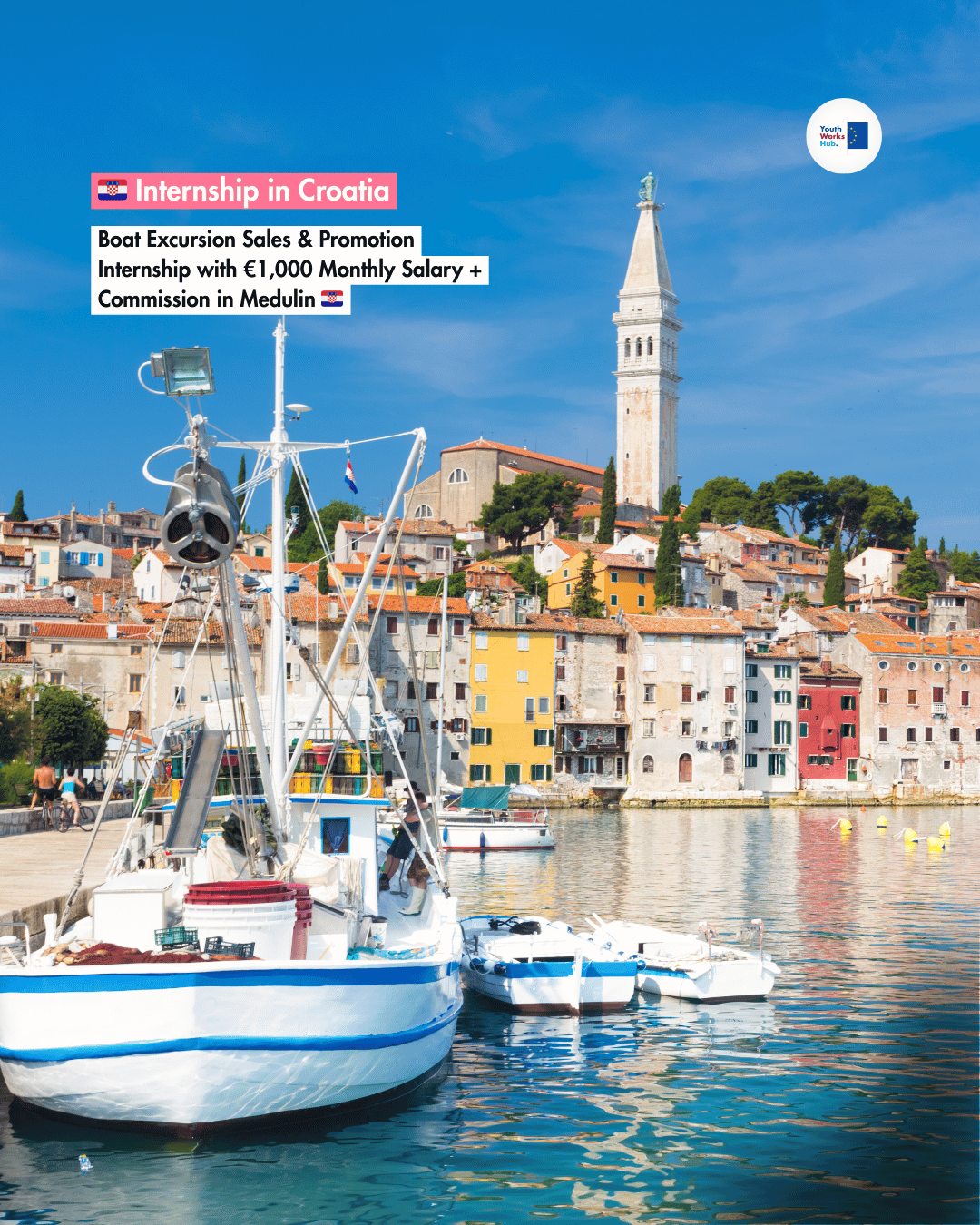 🇭🇷 Internship in Croatia 💼 Boat Excursion Sales & Promotion Internship with €1,000 Monthly Salary + Commission in Medulin 🇭🇷