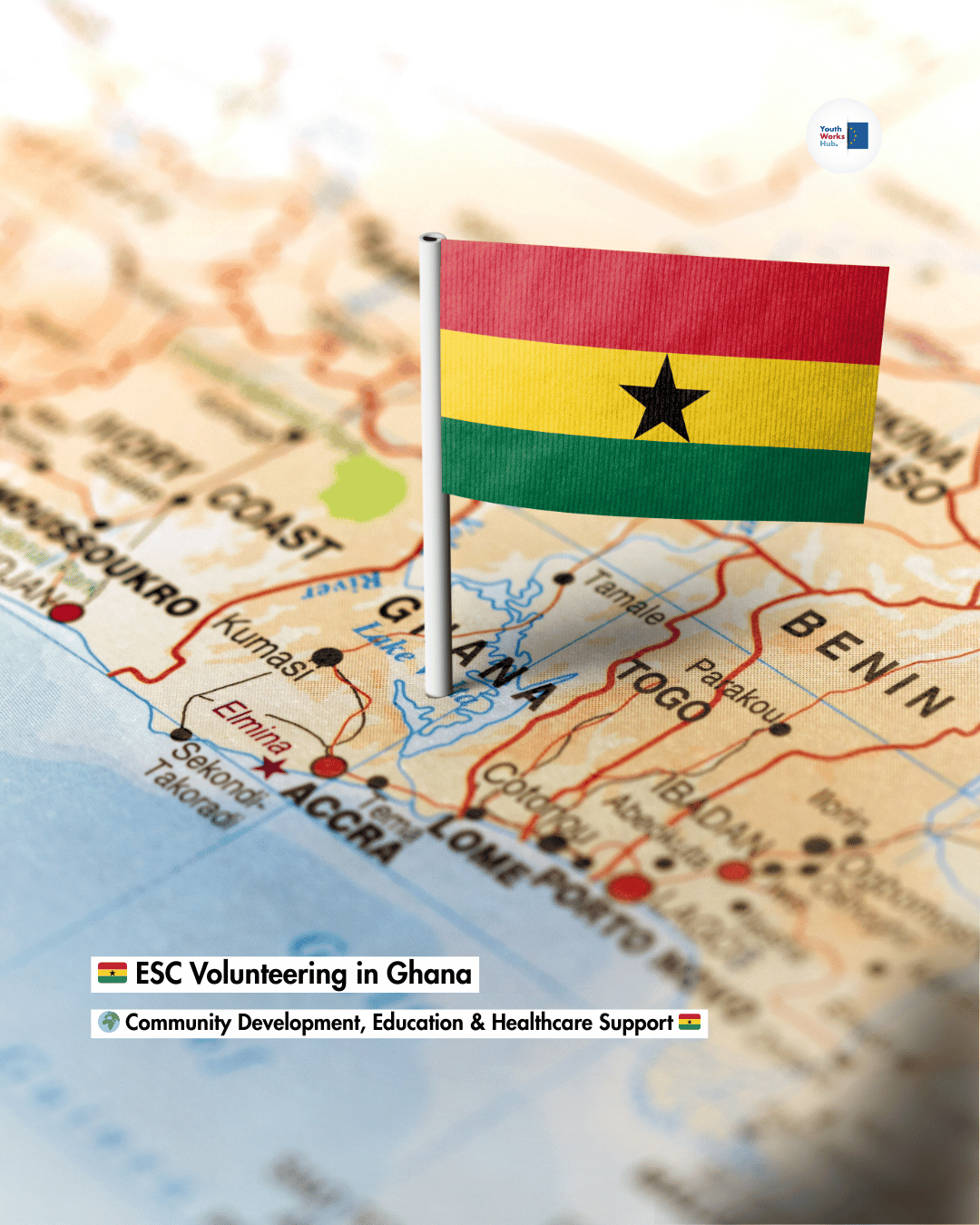 🇬🇭 ESC Volunteering in Ghana 🌍 Community Development, Education & Healthcare Support 🇬🇭